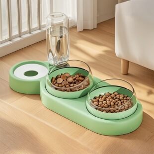 狗碗猫碗宠物喂食器狗狗三碗自动饮水机大口径猫盆猫咪蜗牛碗狗盆