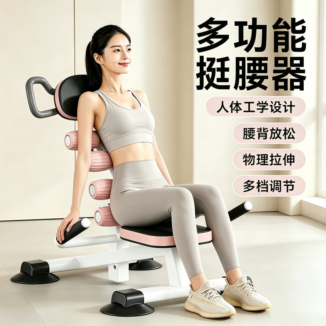 腰椎舒缓器家用挺腰机拉伸腰背改善驼背腰肌劳损瑜伽锻炼健身器材
