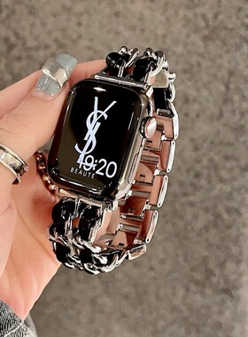 2104applewatch8苹果表带女新款创意金属小香风iwatch765se运动高