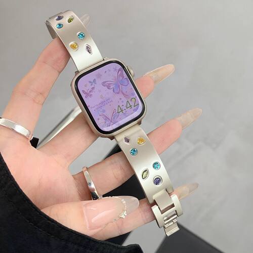 镶钻彩钻手镯vivo watch5/3/2/GT手表表带金属高级男女iQOO夏适用
