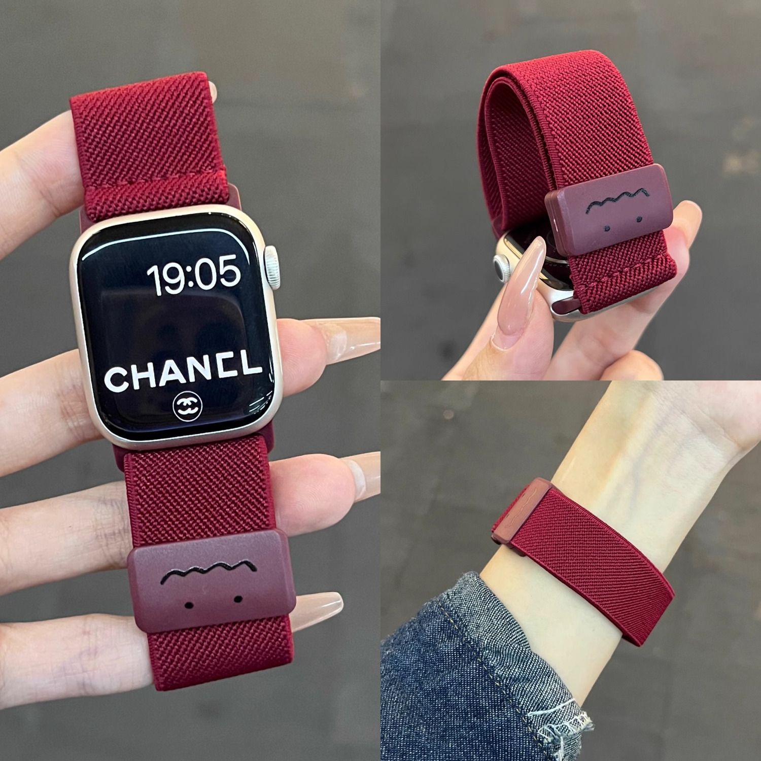 编织尼龙涂鸦oppowatch3/2/X/3pro/4pro手表表带磁吸女新款se适用