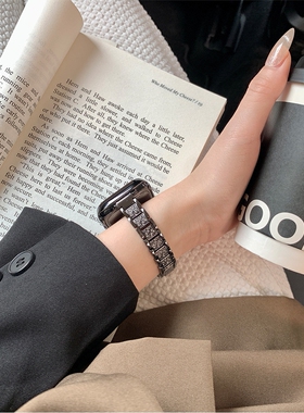 适用Apple苹果iwatchSE8Ultra7代654321手表带细款满天星链条钻女