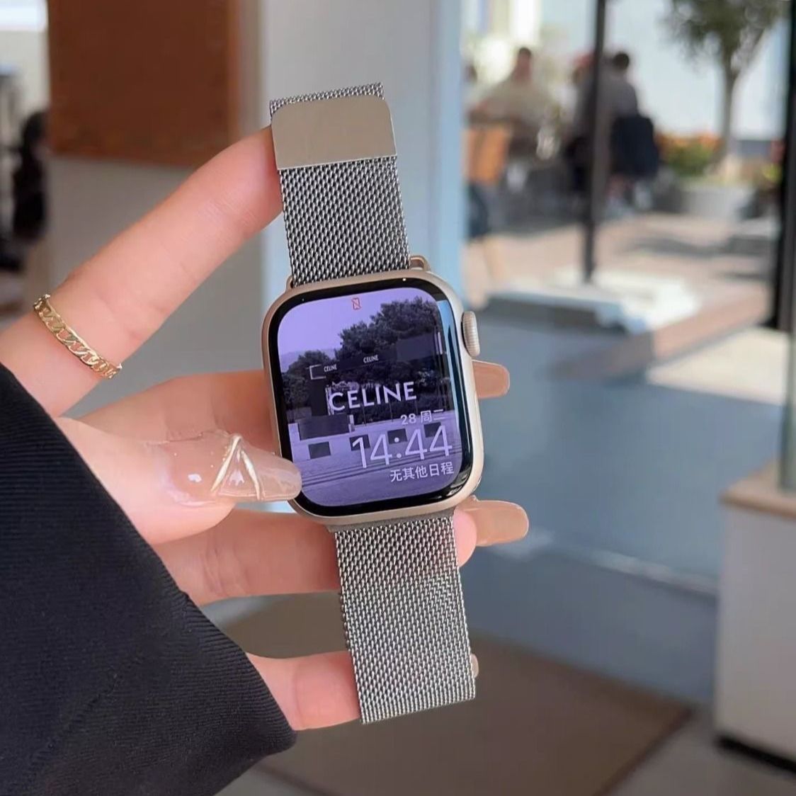iwatch9苹果手表表带米兰尼斯s8金属磁吸运动s7表链ultra高级男女