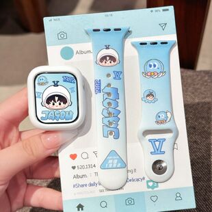 张杰苹果手表s11表带硅胶iWatch10高级Apple9运动uitra可爱女生se