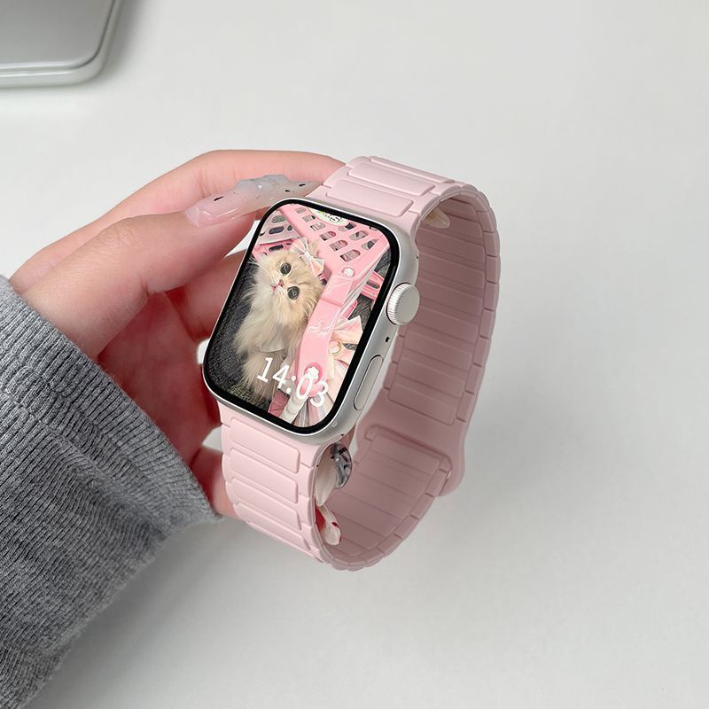 张婧仪适用iWatchs9表带苹果手表s10代Applewatchs8硅胶磁吸