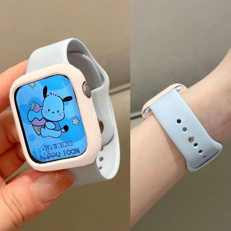 适用s8华强北s10表带iWatch9苹果手表带运动硅胶s876se女腕带ins