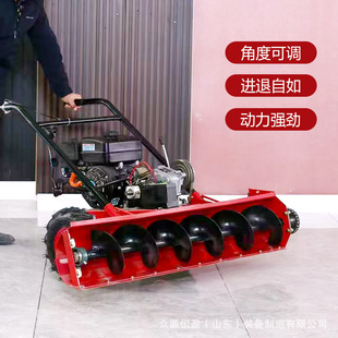 小型扫雪机手推式 大棚型家用物业抛雪全齿轮柴汽油蛟龙清雪除雪车