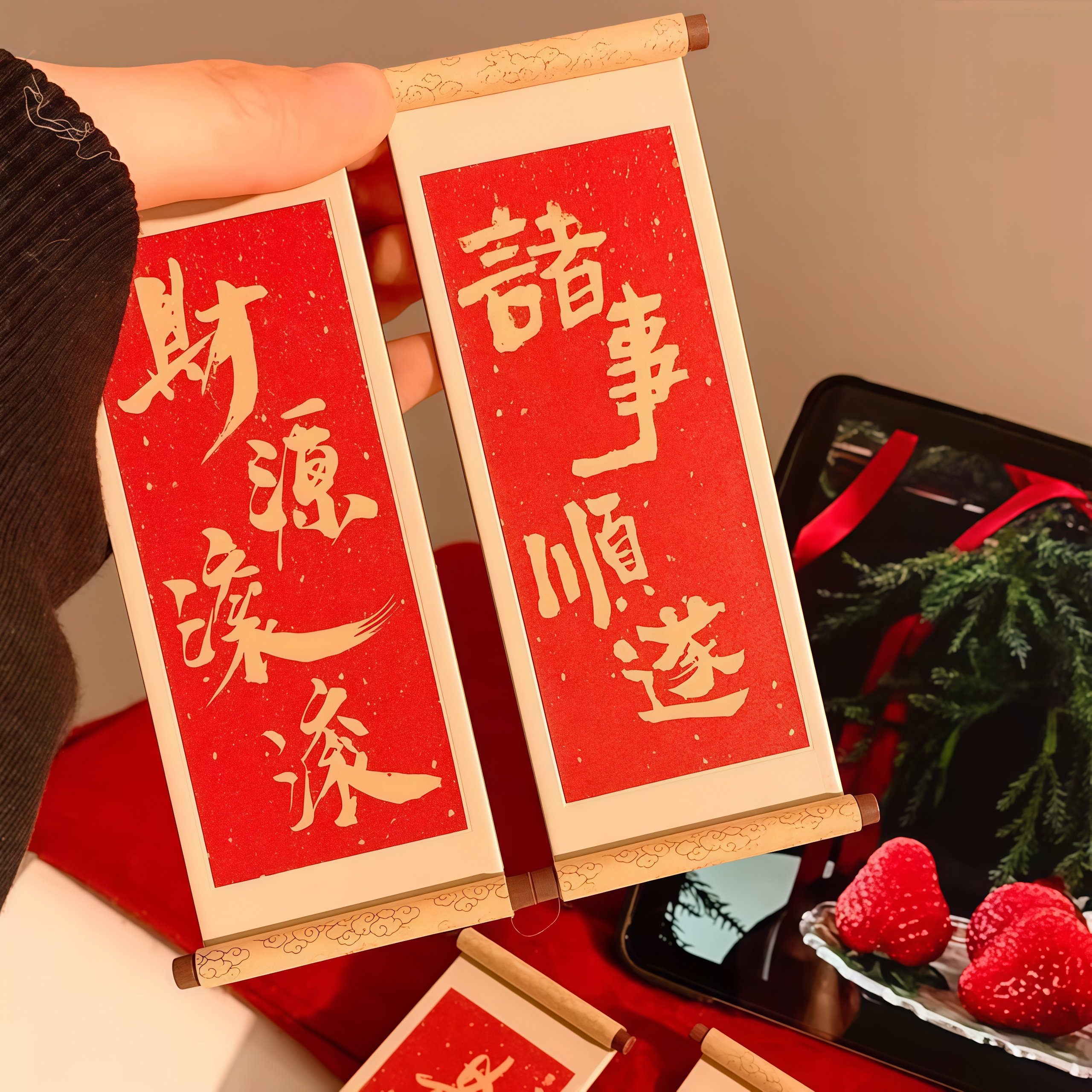 祝福语木质卷轴磁吸冰箱贴磁贴2026新款创意喜庆冰箱门装饰品文创,节庆用品/礼品,文化创意冰箱贴,淘宝优惠券,粉丝福利购,淘宝优惠卷