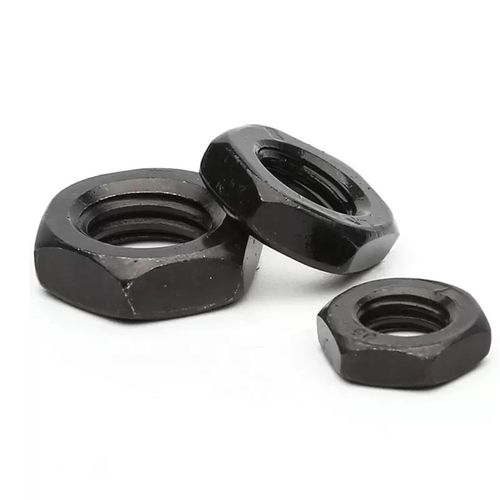 10级六角薄螺母M8M10M12M14-M52细牙反牙扁母淬黑发黑高强度螺帽