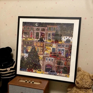 实木相框挂墙51 75框架500片拼图海报裱框 73.5拼图框1000片50