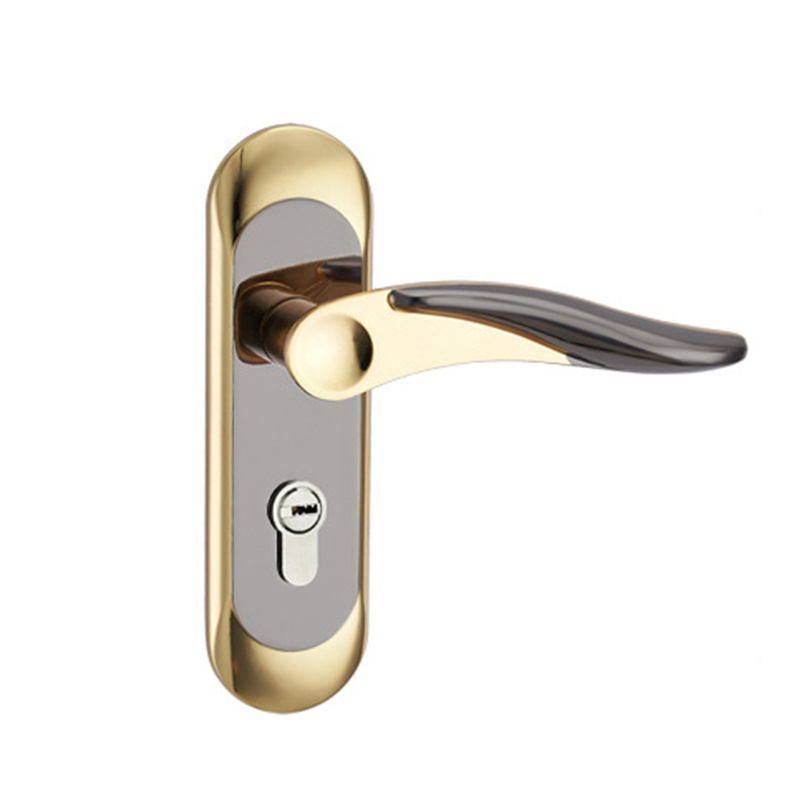 125室内卧室单舌门锁钛黑金简约房门锁卫生间实木门把手A0202D