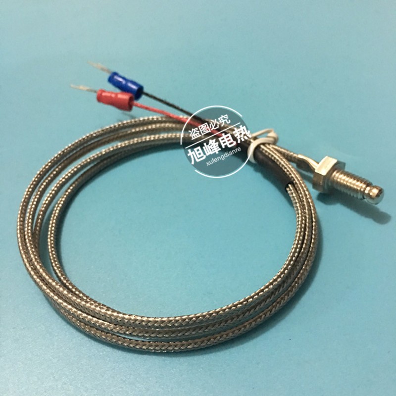 M6螺钉式热电偶K型E型M8热电阻温度传感器测温线探头感温线温控线