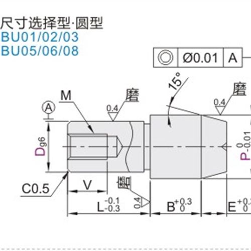 定位销 大头锥角型 内螺纹型YBU11/YBU01/YBU10/YBU20