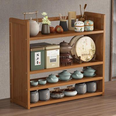 简易实木书架桌面置物架客厅办公室书桌收纳多层架子桌上小型书柜