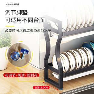 小型家用滤窄碗盘超 厨房置物架沥水晾碗架碗碟水窄沥水架收纳架款