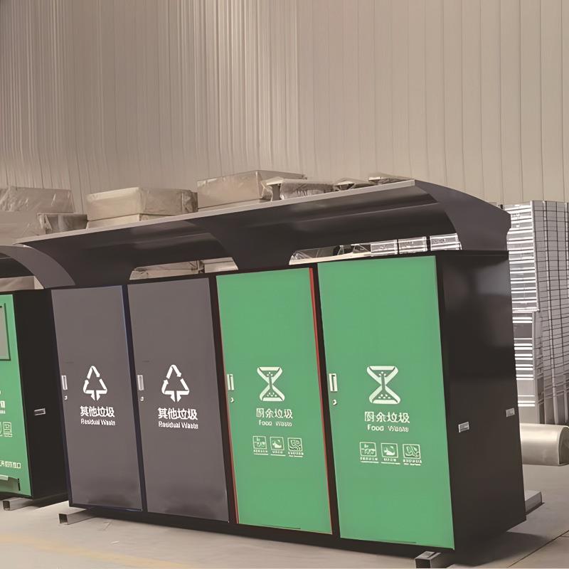 户外四分类垃圾箱小区智能垃圾房垃圾四分类脚踏垃圾箱可回收箱桶