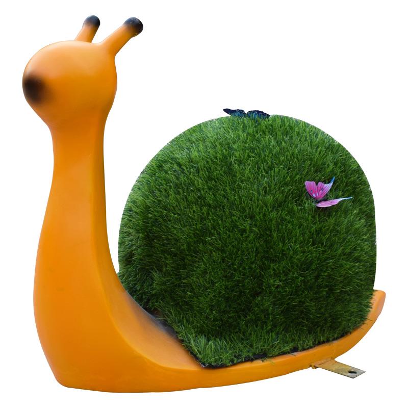 幼儿园装饰户外仿真动物草皮绿植蜗牛玻璃钢雕塑花园小区草坪摆件