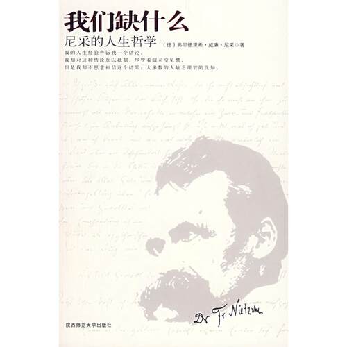 正版新书 我们缺什么——尼采的人生哲学 （德）尼采 龙婧 陕西师范大学出版社