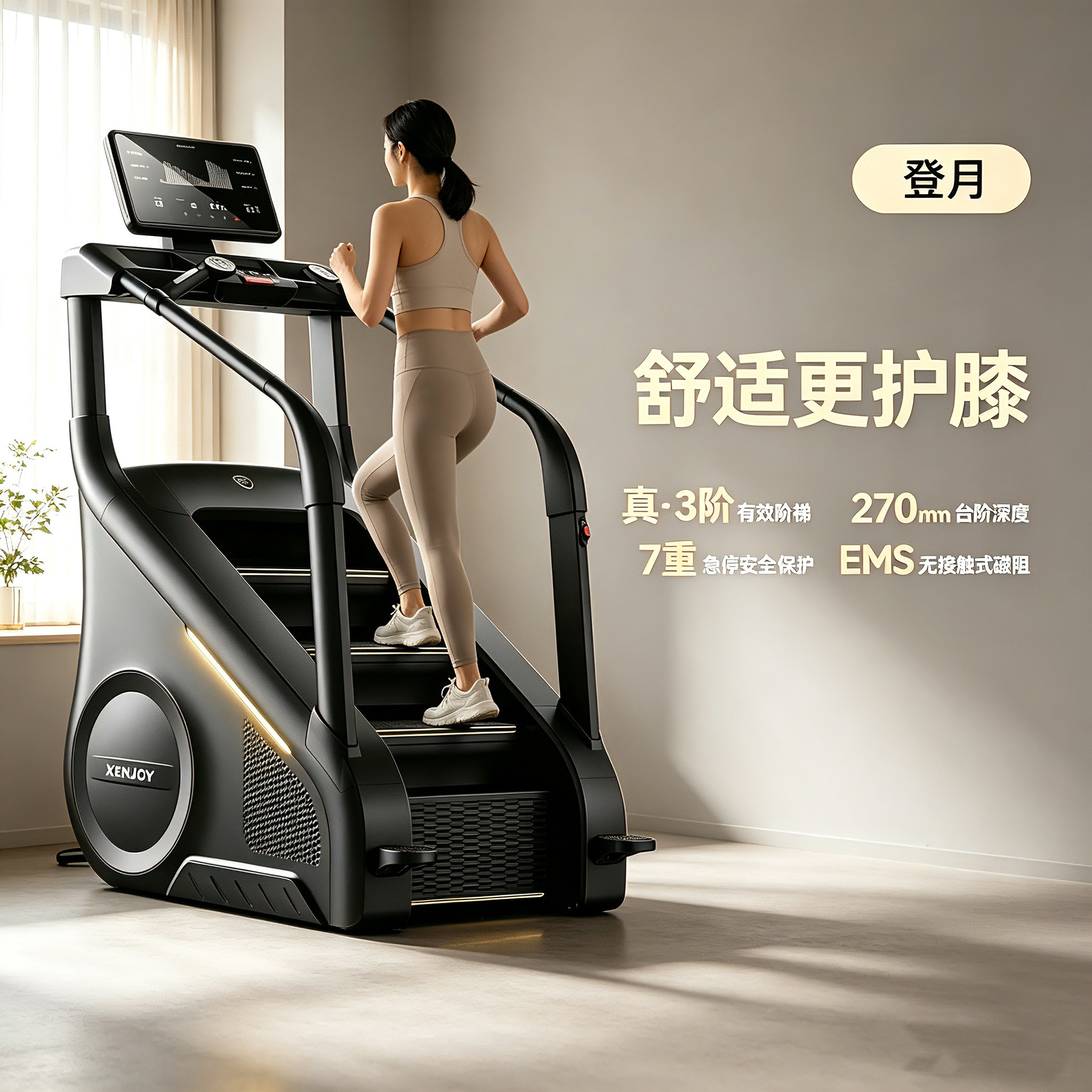 爬楼楼梯机家用跑步多功能健身器