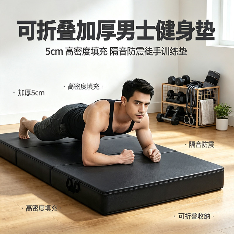 家用健身垫可折叠防滑耐磨训练垫