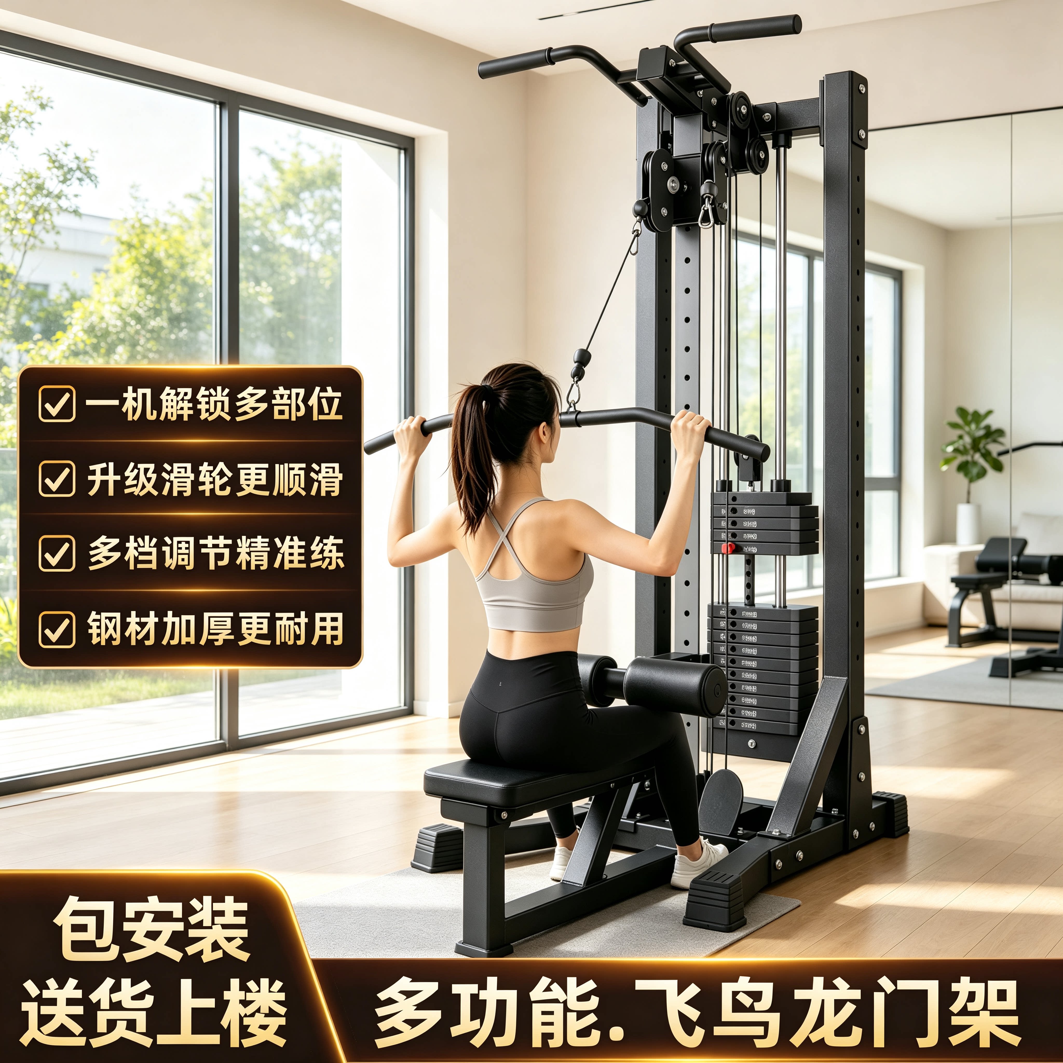 新款龙门架单人站多功能健身器材