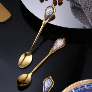 TIFANI轻奢精致高级感咖啡勺下午茶水果叉蛋糕甜品勺子304不锈钢