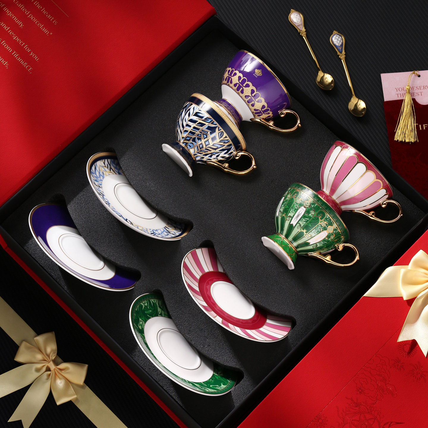 TIFANI法式高档茶杯礼盒套装订婚结婚礼物送闺蜜新婚乔迁伴手礼品,节庆用品/礼品,创意礼盒/礼品套组,淘宝优惠券,粉丝福利购,淘宝优惠卷