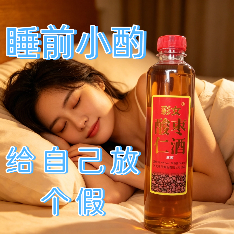 彩女酸枣仁酒正宗露酒40度500ml瓶装植物草本露酒晚上适合喝的酒