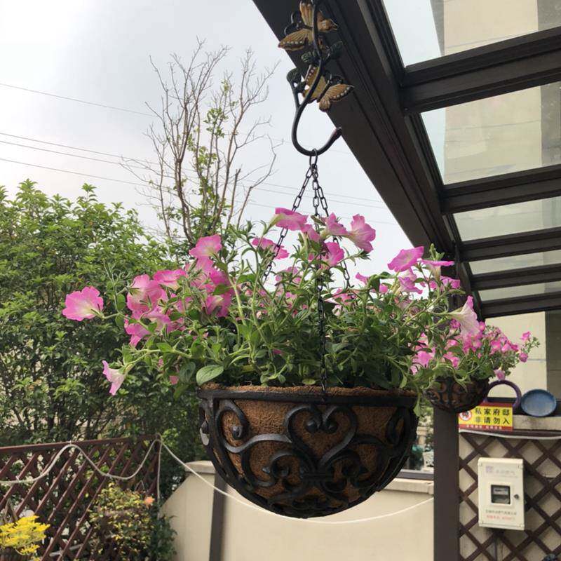 欧式铸铁工艺吊篮花篮家居装饰园艺品铁艺园林庭院壁挂草帽一体