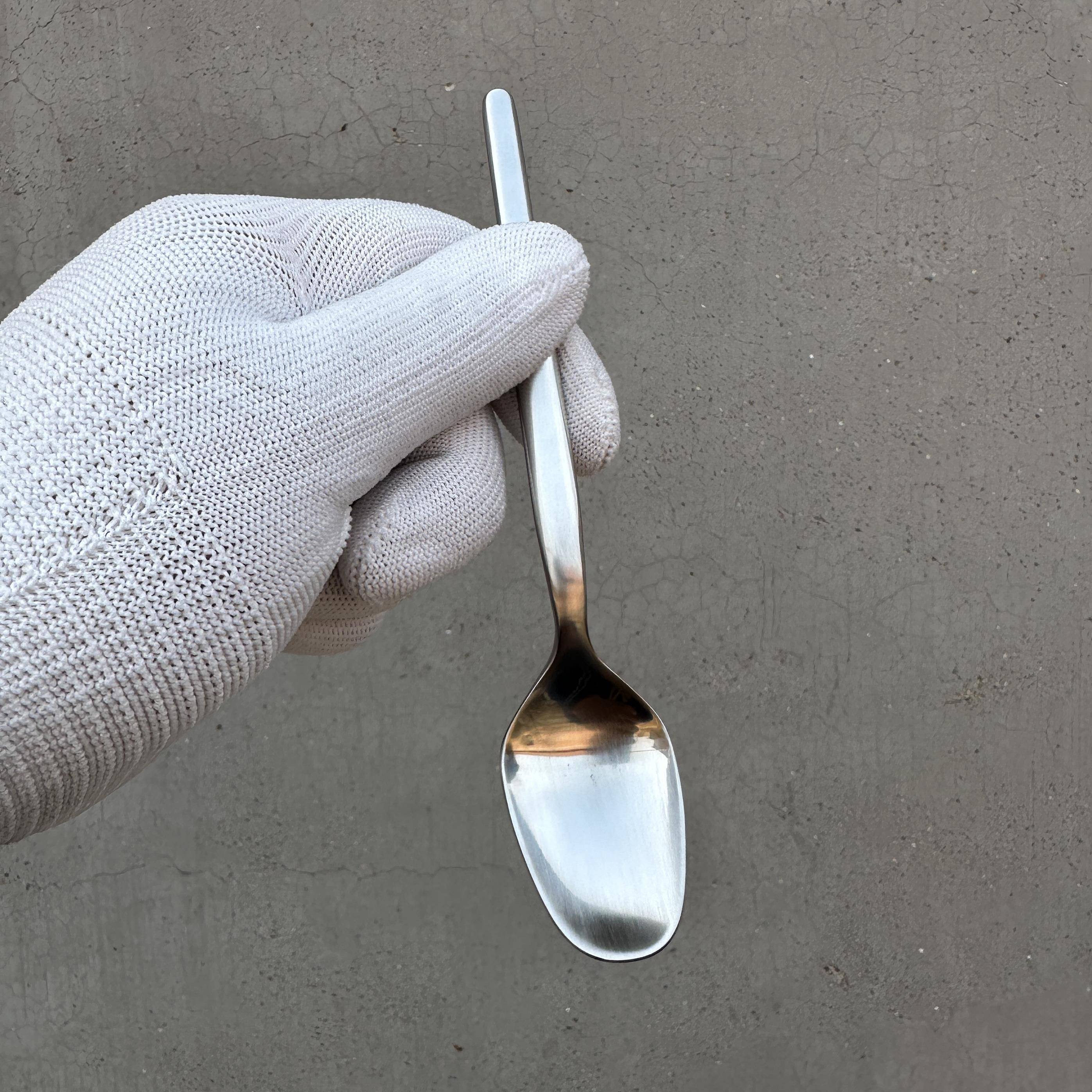 北欧GENSE 304不锈钢西餐具学生餐勺甜品甜点勺子咖啡勺哑光质感