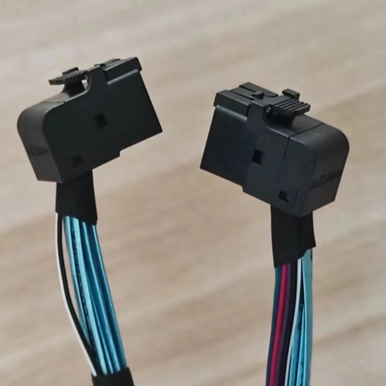 原装Mini SAS HD SFF-8643弯头数据线阵列卡硬盘背板连接线