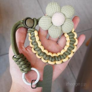 手机挂绳短款 可调节编织花朵手腕带手提绳户外男女结实相机壳通用