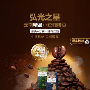 弘光之光 之星 精品咖啡豆  顺丰包邮云南小粒中深烘焙油脂丰富