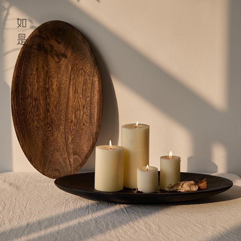 如是/侘寂风碳化椭圆蜡烛托盘烛C台简约禅意托盘家居饰品民宿摆件,家居饰品,烛台,淘宝优惠券,粉丝福利购,淘宝优惠卷