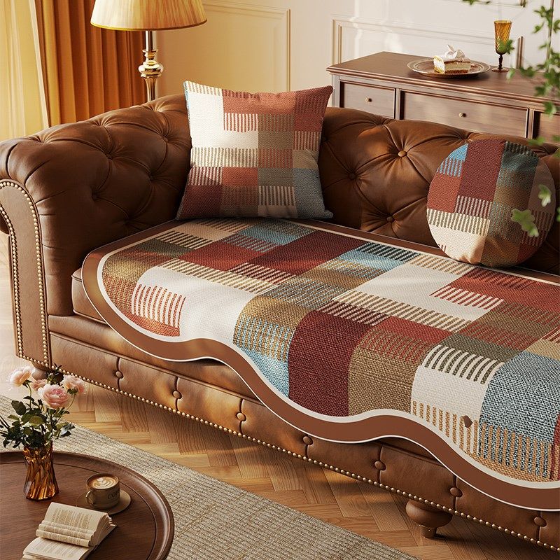 美式沙发垫2025新款沙发凉席坐垫不M规则夏天防滑沙发盖布,居家布艺,沙发垫,淘宝优惠券,粉丝福利购,淘宝优惠卷