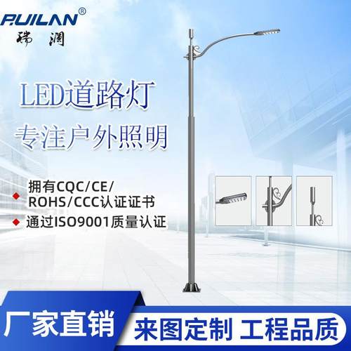 LED市电路灯6米8米10米12米市政道路公园景区厂区农村工程30-100W