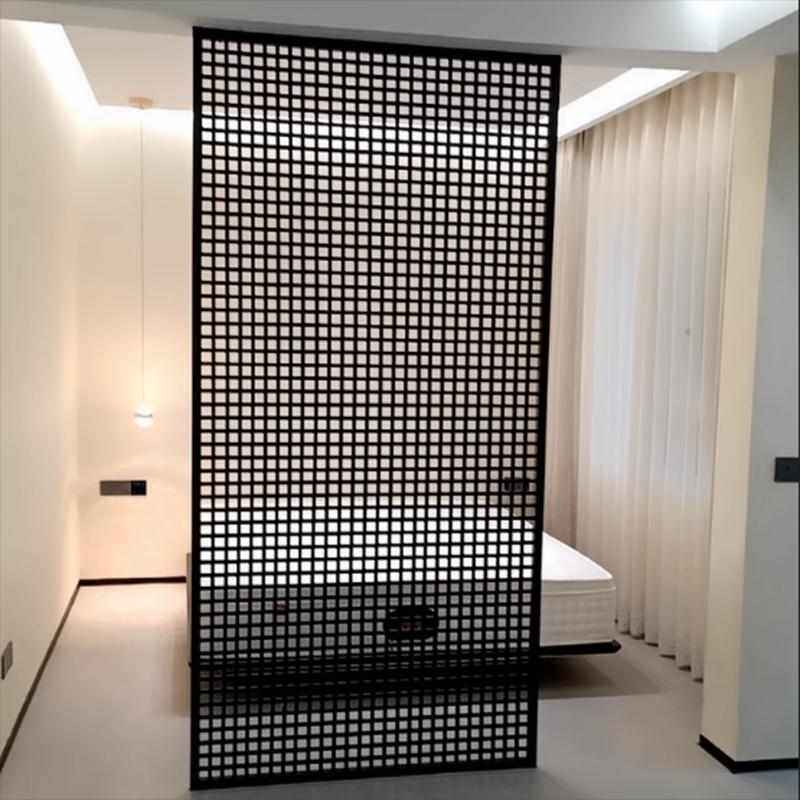 简约铁艺百叶格栅隔断墙办公室展厅酒店镂空隔栅客厅卧室格子屏风