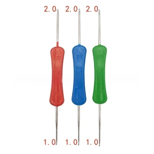 双头钩针鹏飞牌多型号勾针毛衣针塑料柄编织勾针编织工具