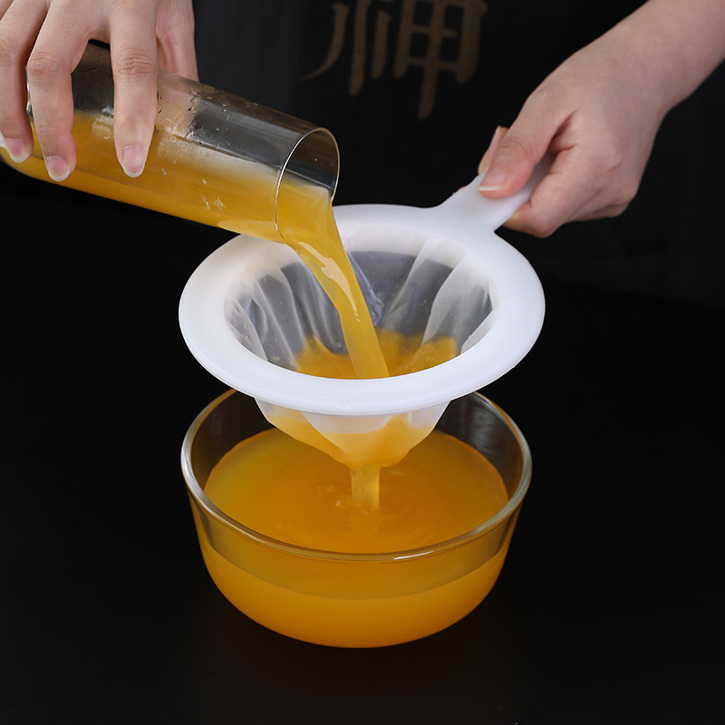 家用果汁隔残渣过滤带手柄多密度厨房漏斗豆浆实用过滤网