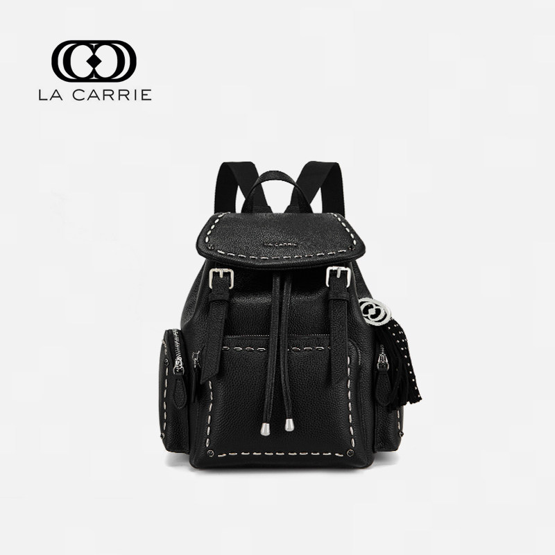 意大利La Carrie国际轻奢品牌双肩包真皮简约背包牛仔布书包潮流