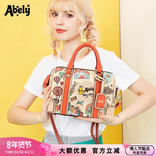 【新年礼物】阿贝莉2026新款波士顿大容量印花手提单肩斜挎枕头包