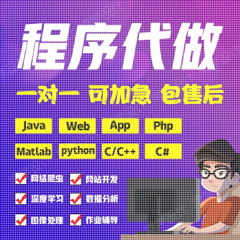 计算机Python做编程Java代码编写R语言数据分析C++算法js系统设计