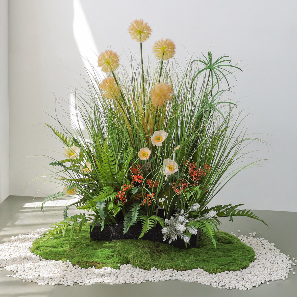 仿真绿植造景高端轻奢植物室内盆栽装饰摆设仿生假花草丛落地摆件