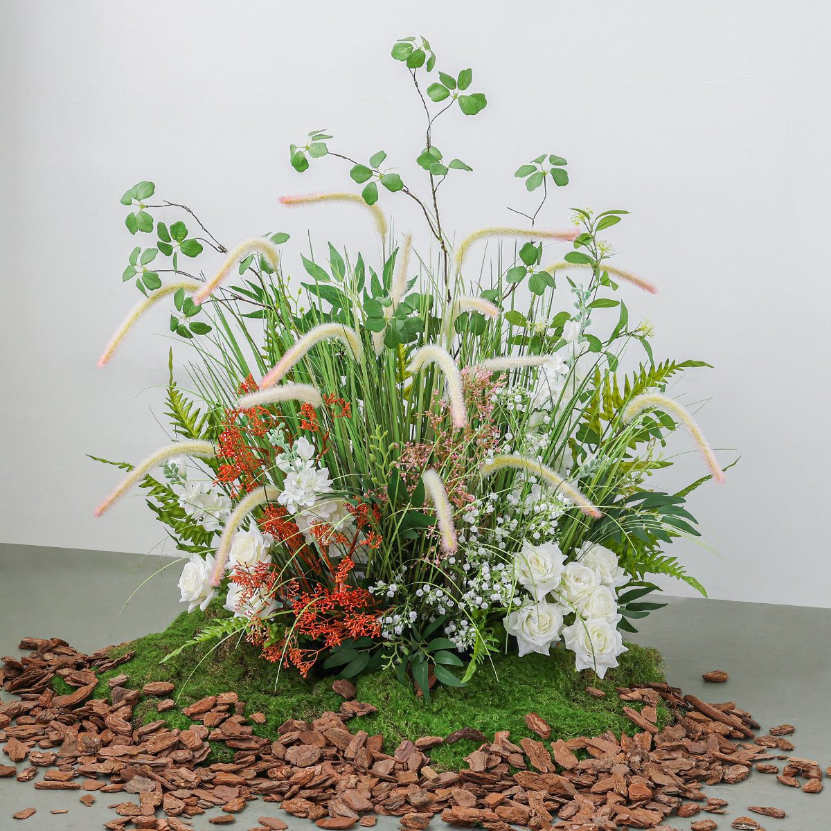 仿真花植物造景假花芦苇绿植橱窗装饰场景布置摆设仿生花草丛摆件