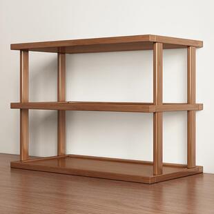 小层架多层木架子餐桌台面收纳架办公书桌分层隔板书架桌上置物架