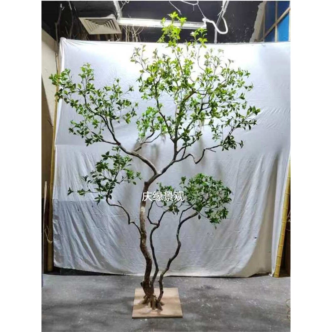 仿真马醉木室内小型树景池造景软装植物室展厅美陈办公室装修落地