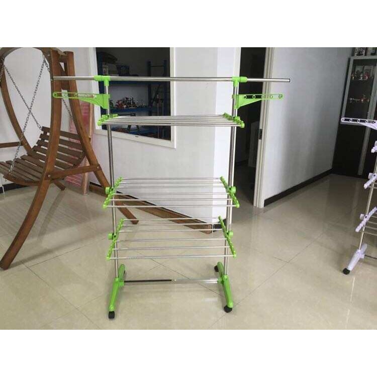 供应横杆可伸缩加长款晾衣架落地晒衣架三层二层单层毛巾架