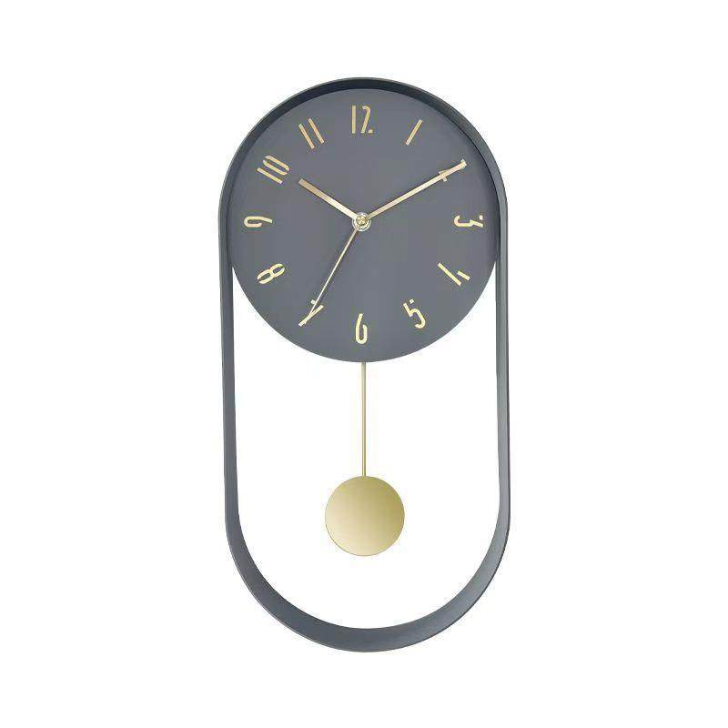 时尚轻奢摇摆钟现代创意时钟简约铁艺钟表家用客厅挂墙钟挂钟