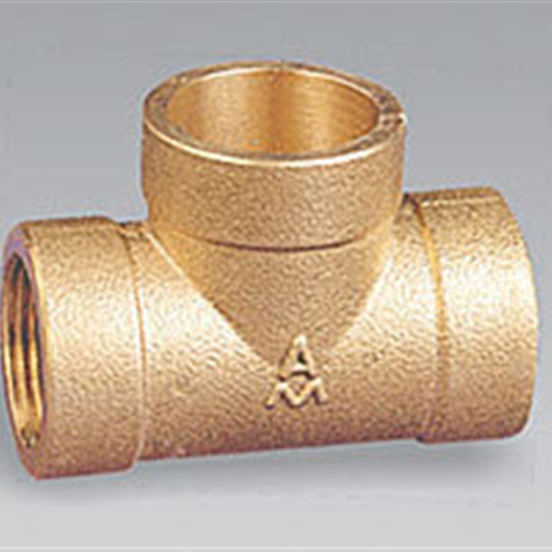 正品埃美柯652黄铜焊接内丝承口三通配件DN100(4寸)4*108专卖店