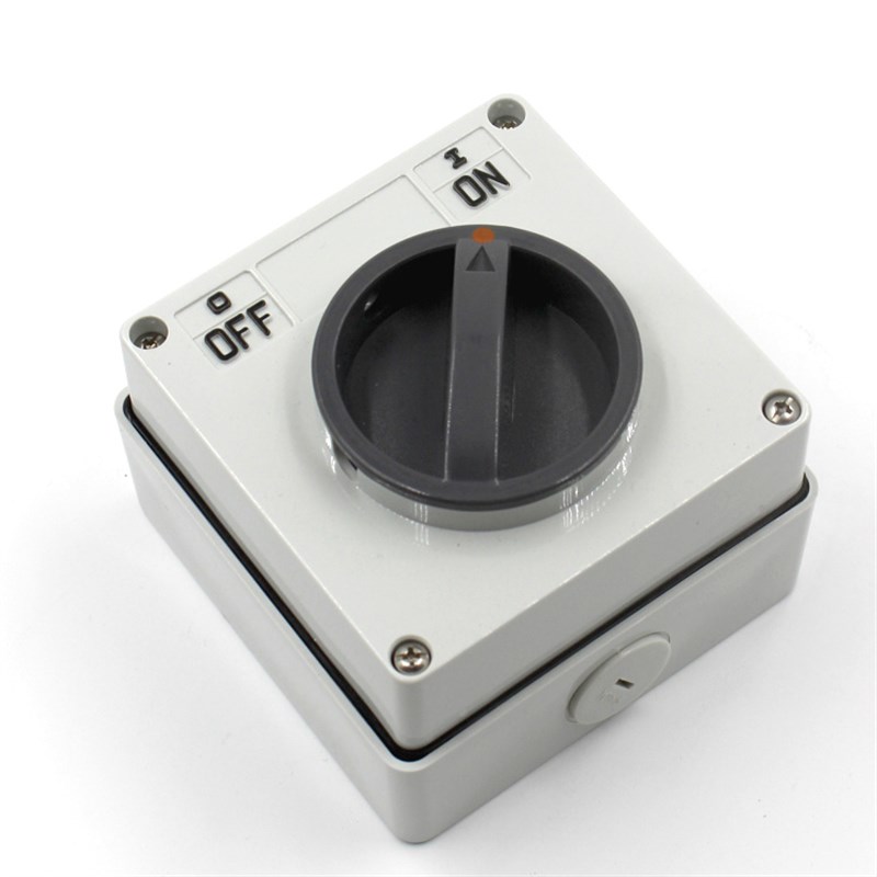 户外 工业防水开关 10A单开单控 旋钮开关 室外防雨电源开关 IP66